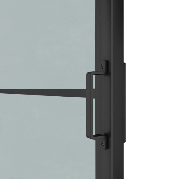 Calhome Glass and Metal Barn Door with Installation Hardware Kit
